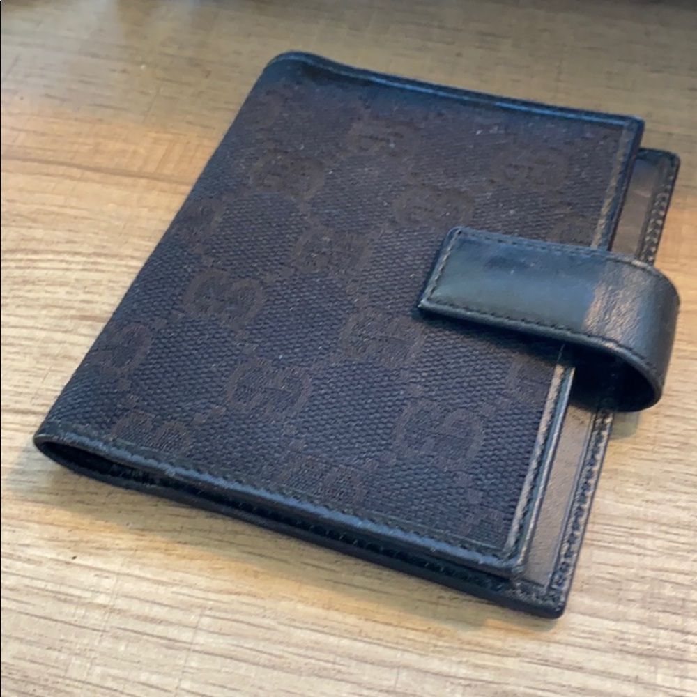 Gucci Canvas Leather Notepad Holder Card Case